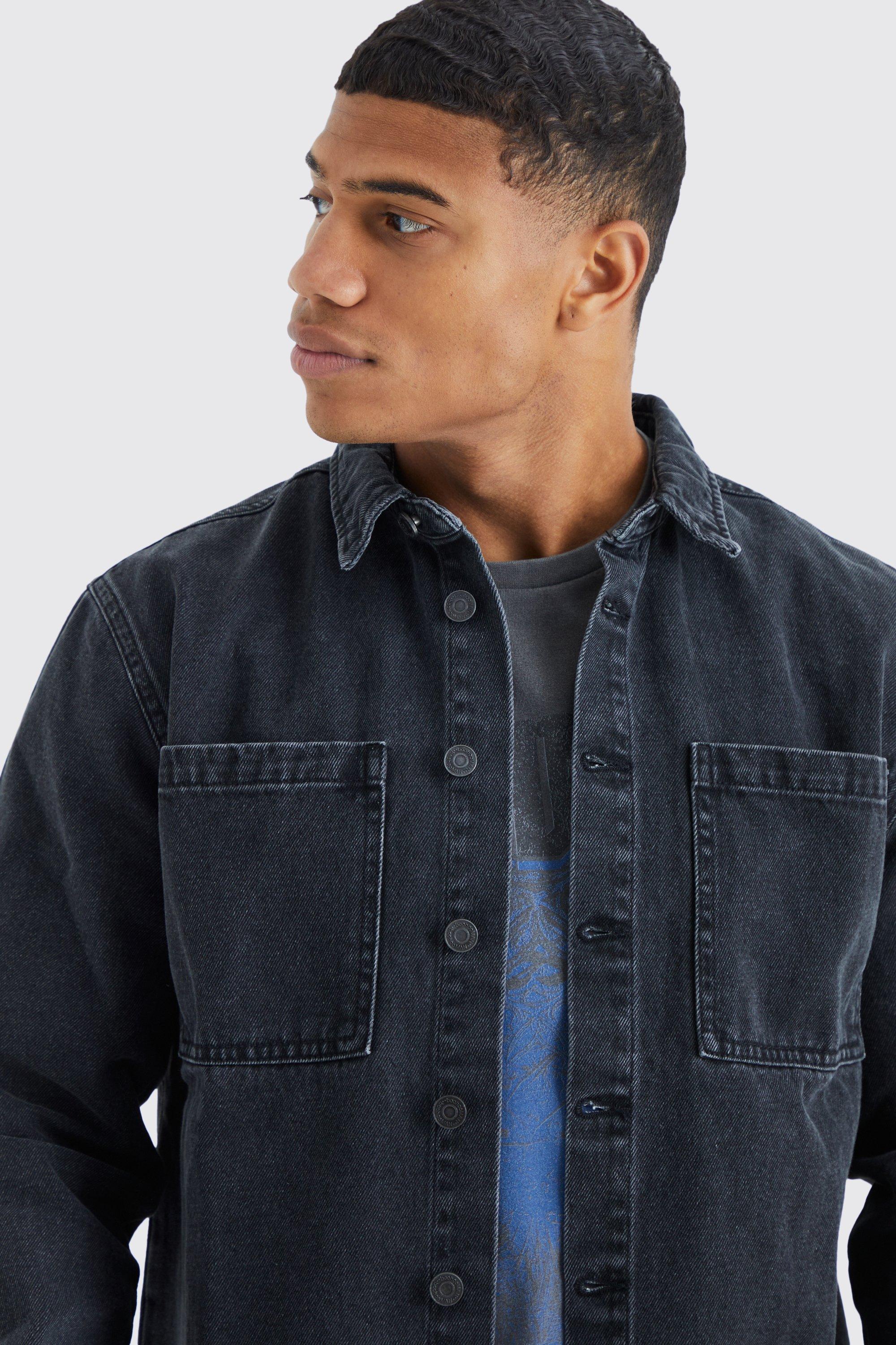 Black denim sale overshirt